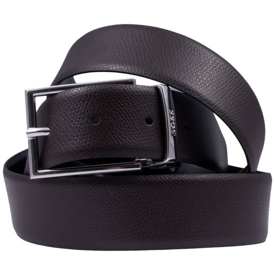 Boss Μαύρο Καφέ Ζώνη 100% Leather - 50537112