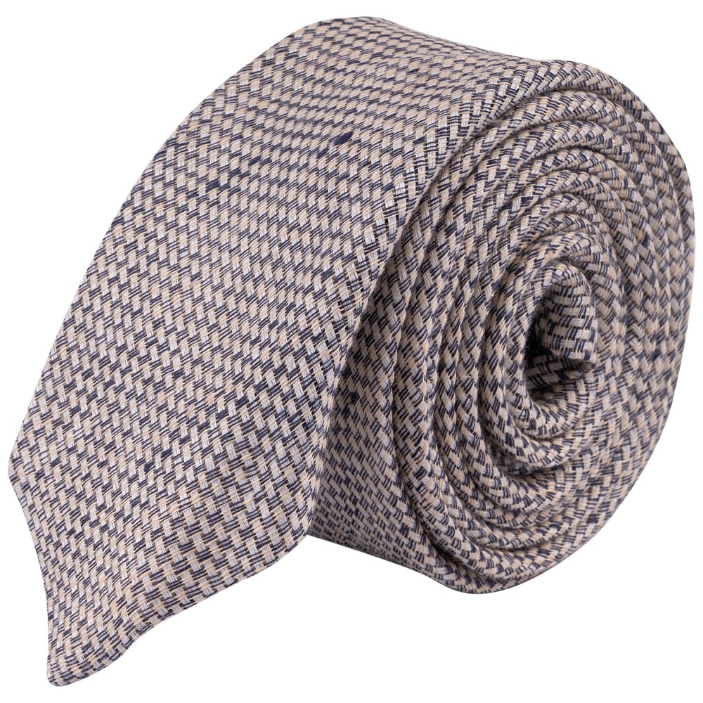 Boss Μπεζ Γραβάτα 6 Cm 100% Linen - 50540031
