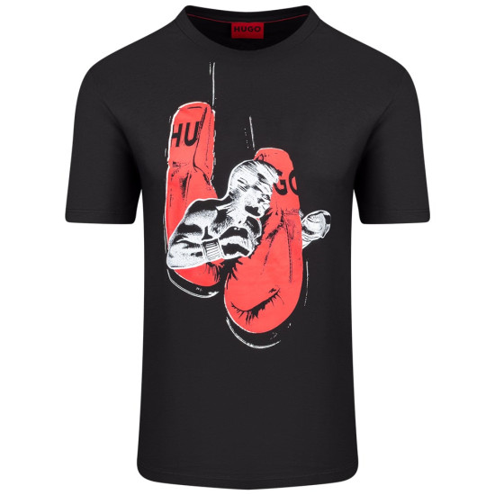 Hugo Μαύρο T-shirt Diboxer C Neck - 50542560