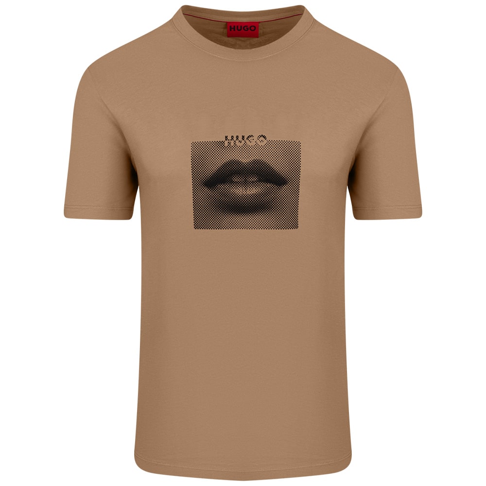 Hugo Μπεζ T-shirt C Neck Deterni - 50544496