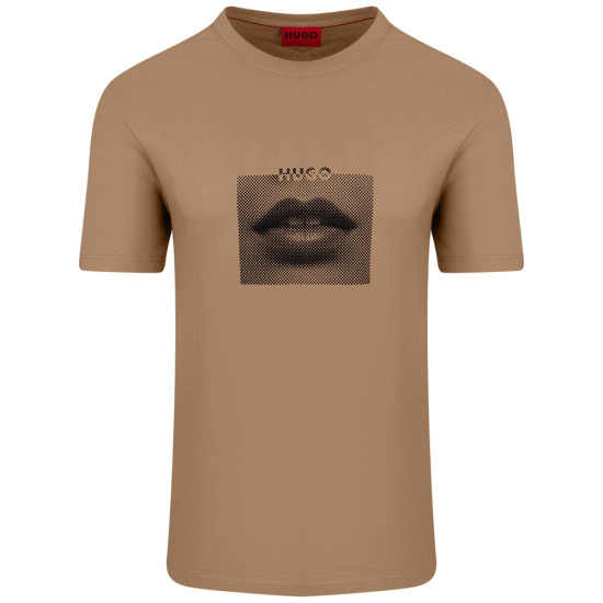 Hugo Μπεζ T-shirt C Neck Deterni - 50544496