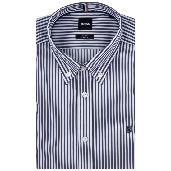 Boss Μπλε Πουκάμισο Ριγέ Button Down - 50545235