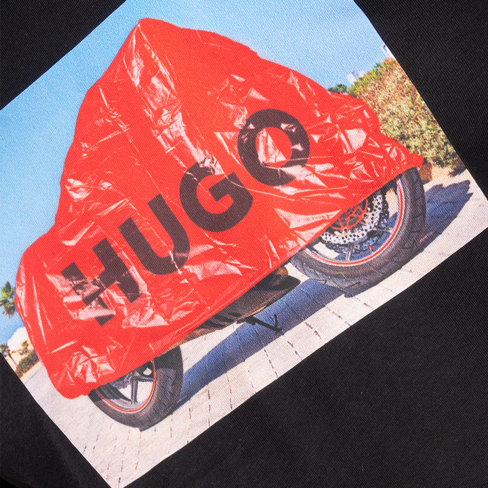 Hugo Μαύρο T-shirt C Neck Dostino - 50557674