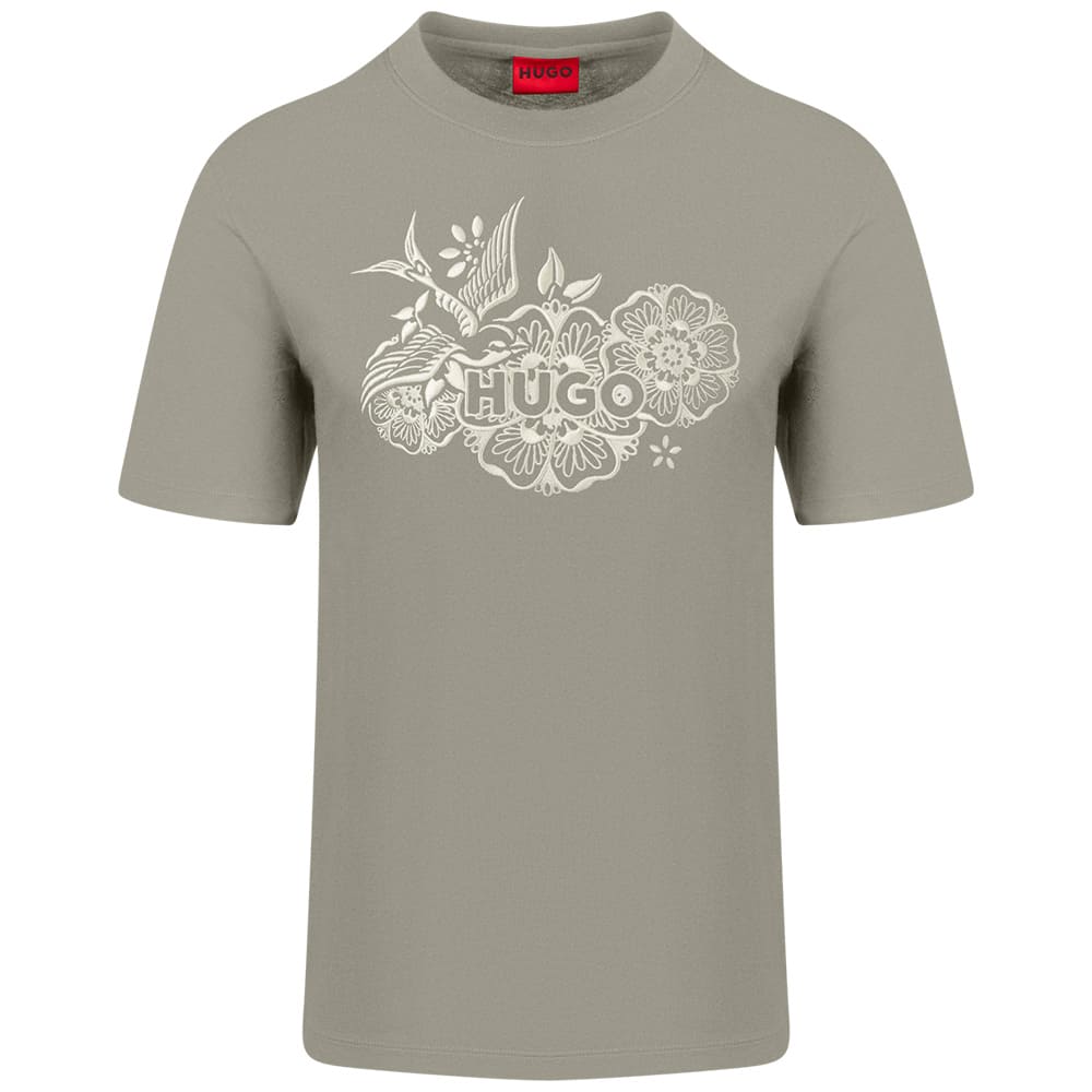 Hugo Χακί T-shirt C Neck Dangen - 50558415