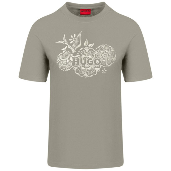 Hugo Χακί T-shirt C Neck Dangen - 50558415