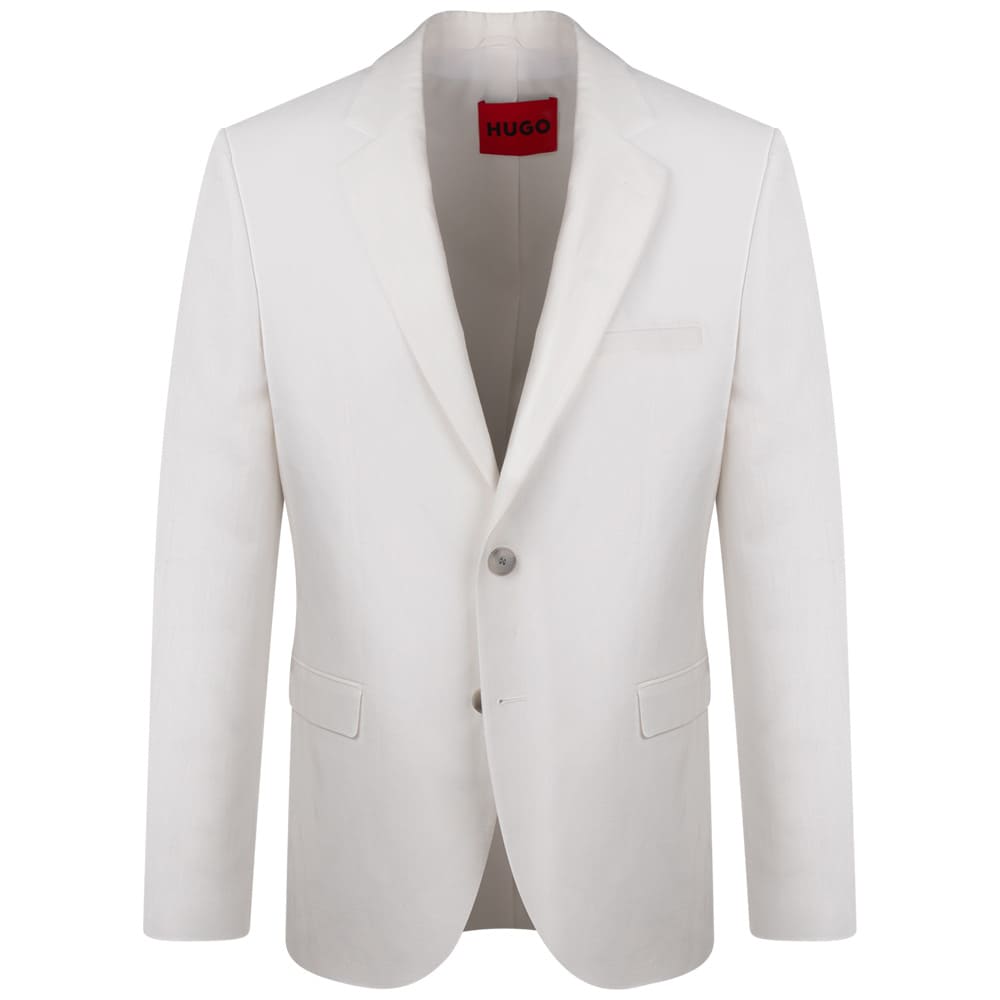 Hugo Λευκό Κοστούμι 2Pcs Linen Blend - 50559674