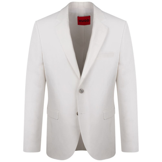 Hugo Λευκό Κοστούμι 2Pcs Linen Blend - 50559674