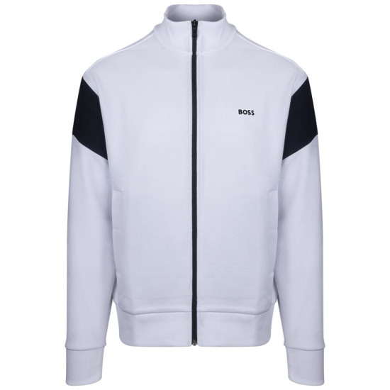 Boss Λευκή Ζακέτα High Neck - 50563313