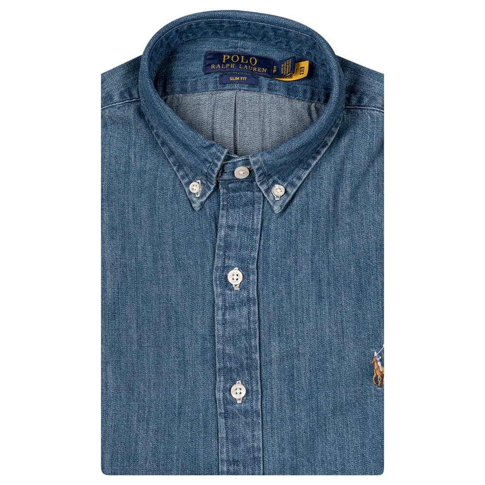 Polo Ralph Lauren Μπλε Πουκάμισο Denim - 710548539001