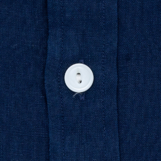 Polo Ralph Lauren Πουκάμισο Mao 100% Linen 710801500004 Μπλε