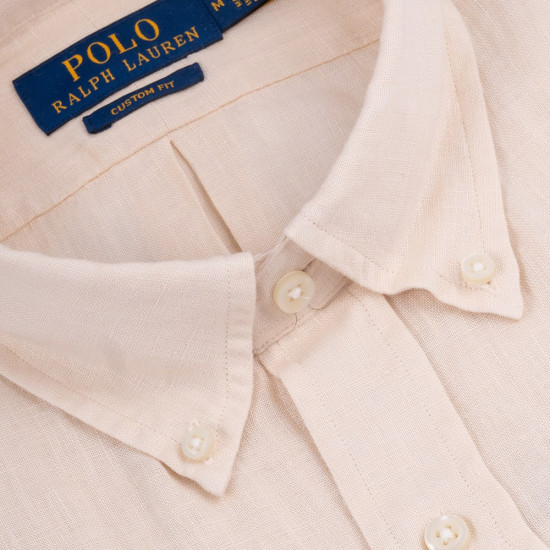 Polo Ralph Lauren Μπεζ Πουκάμισο Button Down 100% Linen - 710966294012