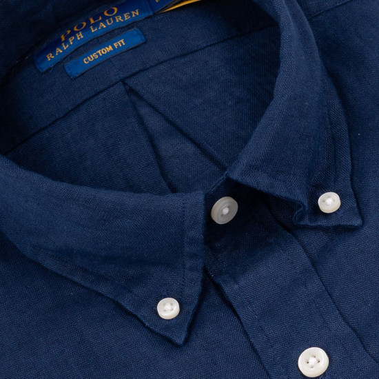 Polo Ralph Lauren Μπλε Πουκάμισο Button Down 100% Λινό - 710966294504