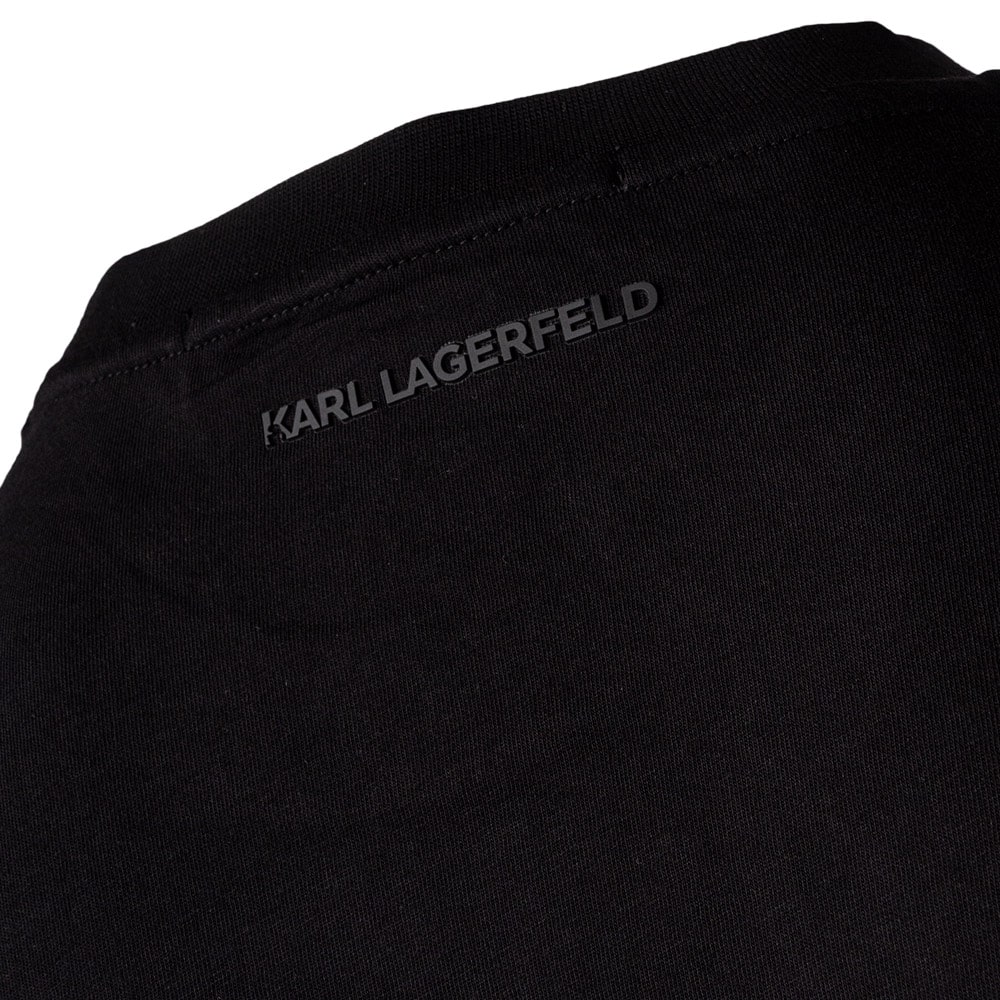 Karl Lagerfeld T-shirt O-Neck 100% Cotton 755035 532224 Μαύρο