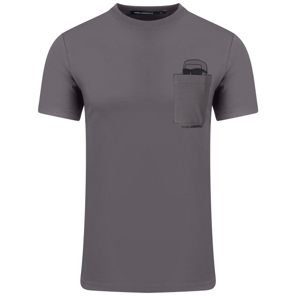 Karl Lagerfeld Γκρι T-shirt C Neck - 755047 561221