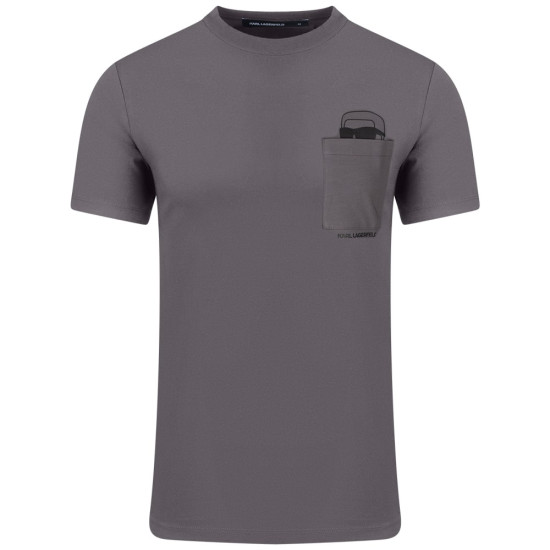 Karl Lagerfeld Γκρι T-shirt C Neck - 755047 561221