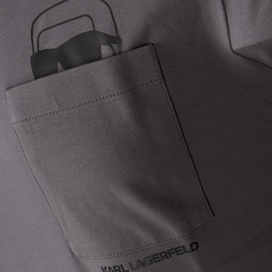 Karl Lagerfeld Γκρι T-shirt C Neck - 755047 561221