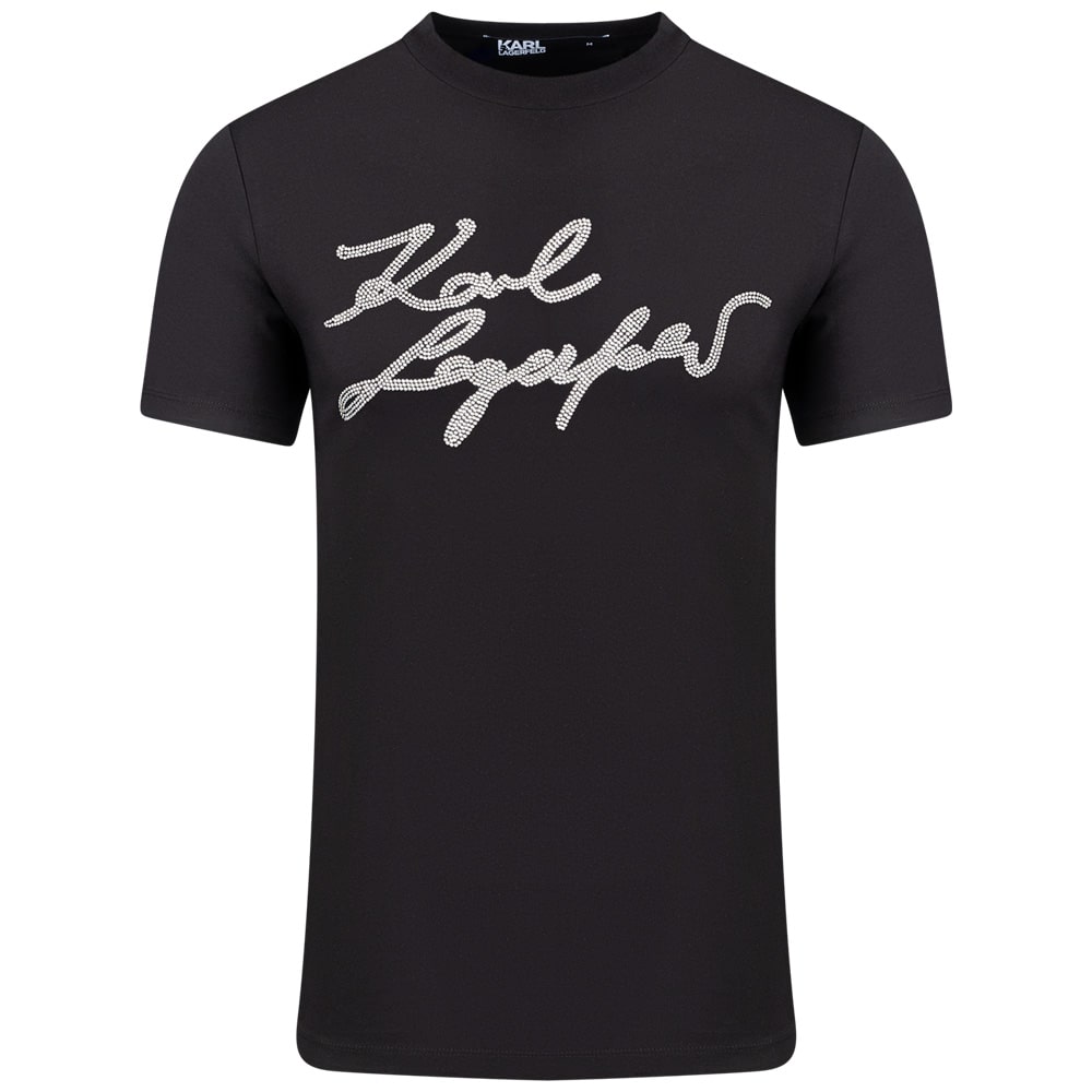 Karl Lagerfeld Μαύρο T-shirt C Neck - 755048 544224