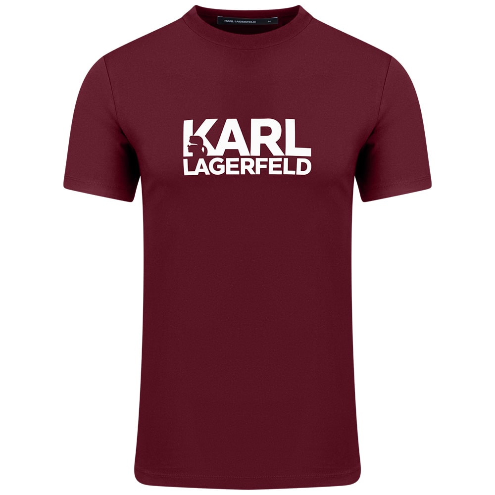 Karl Lagerfeld Μπορντό T-shirt C Neck - 755087 554235