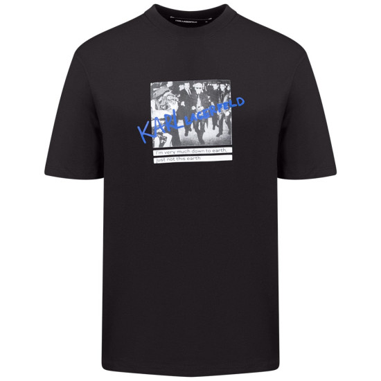 Karl Lagerfeld Μαύρο T-shirt C Neck - 755143 553225