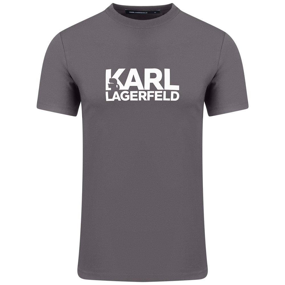 Karl Lagerfeld Γκρι T-shirt C Neck - 755780 561235