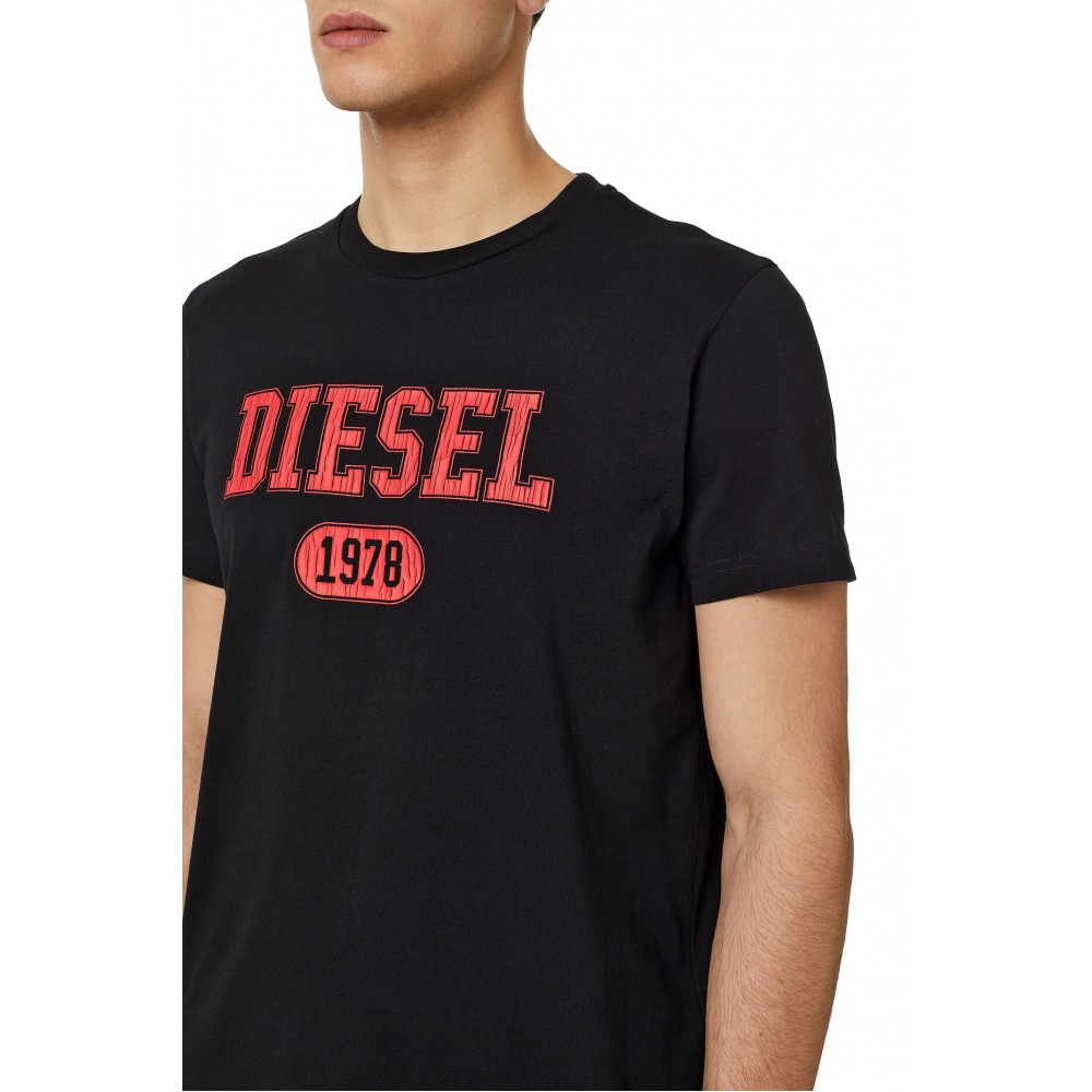 DIESEL Μαύρο T-Shirt C Neck - A03824 0GRAI