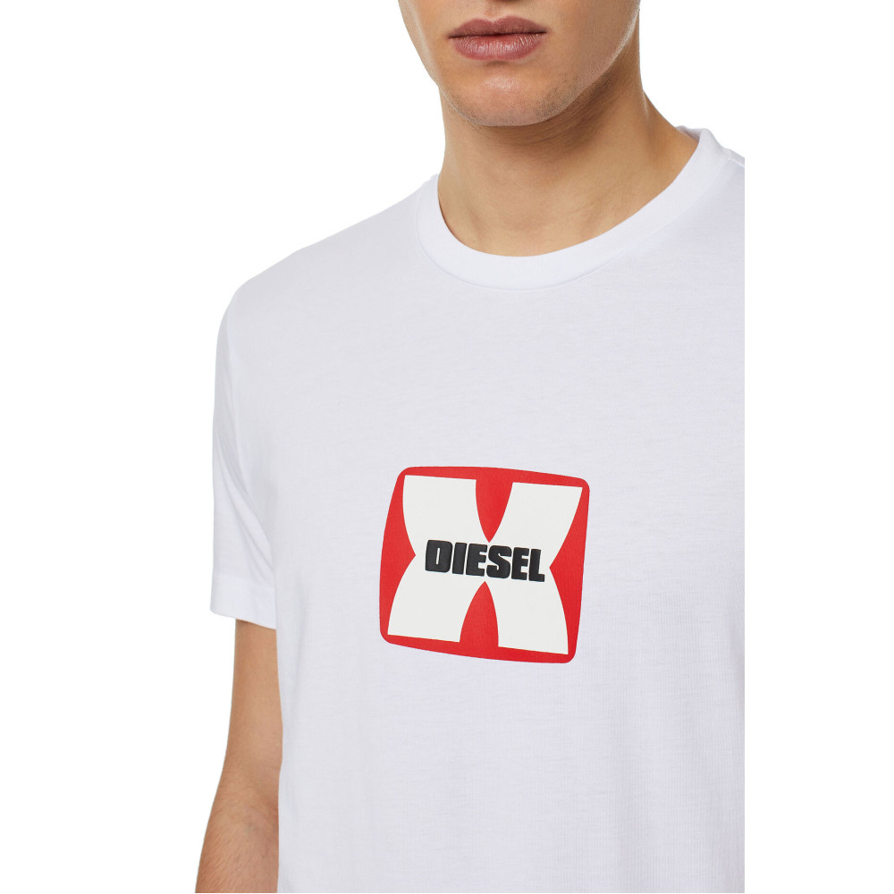 DIESEL Λευκό T-Shirt C Neck - A03848 0GRAI