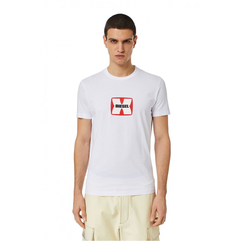 DIESEL Λευκό T-Shirt C Neck - A03848 0GRAI