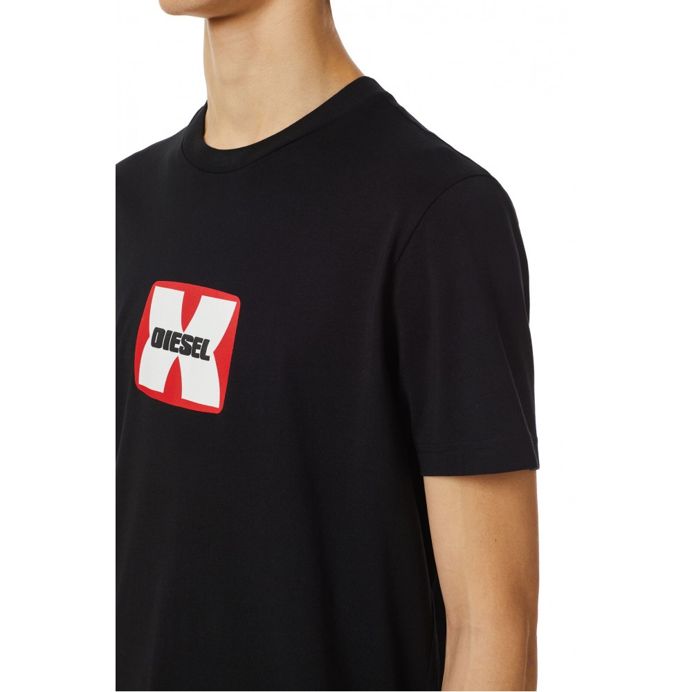 DIESEL Μαύρο T-Shirt C Neck - A03848 0GRAI
