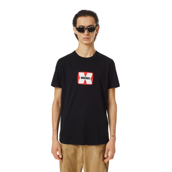 DIESEL Μαύρο T-Shirt C Neck - A03848 0GRAI