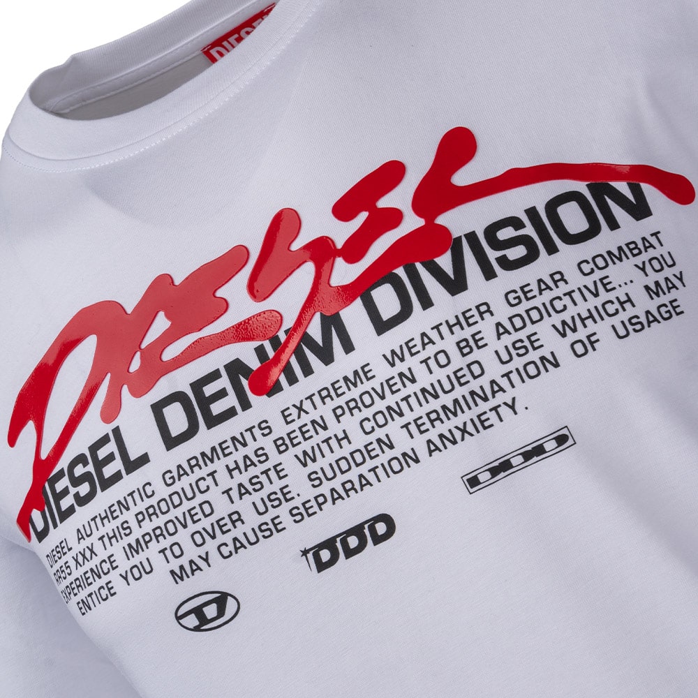 Diesel Λευκό T-shirt T-JUST - A110670CATM
