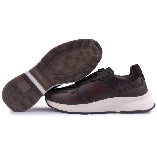 Boss Shoes Καφέ Sneakers 100% Leather - AZ273