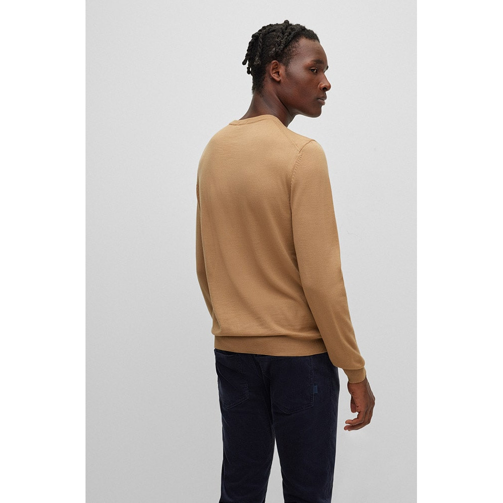Boss Μπεζ Πουλόβερ C Neck 100% Wool - 50476364