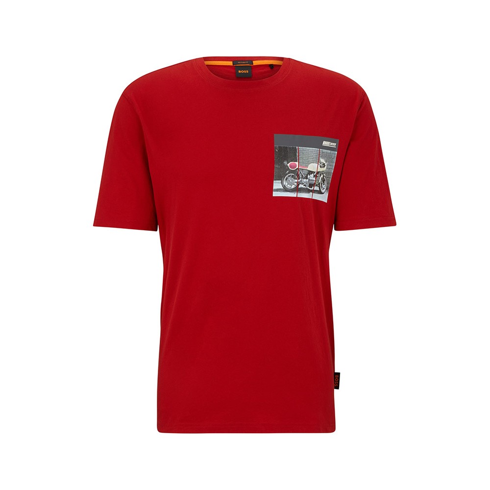 Boss T-shirt O-Neck 100% Cotton TeeMotor 50495741 Κόκκινο
