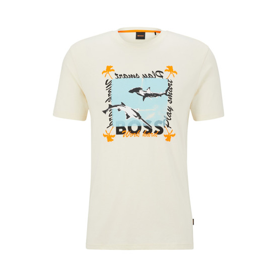 Boss Εκρού T-shirt - 50491716