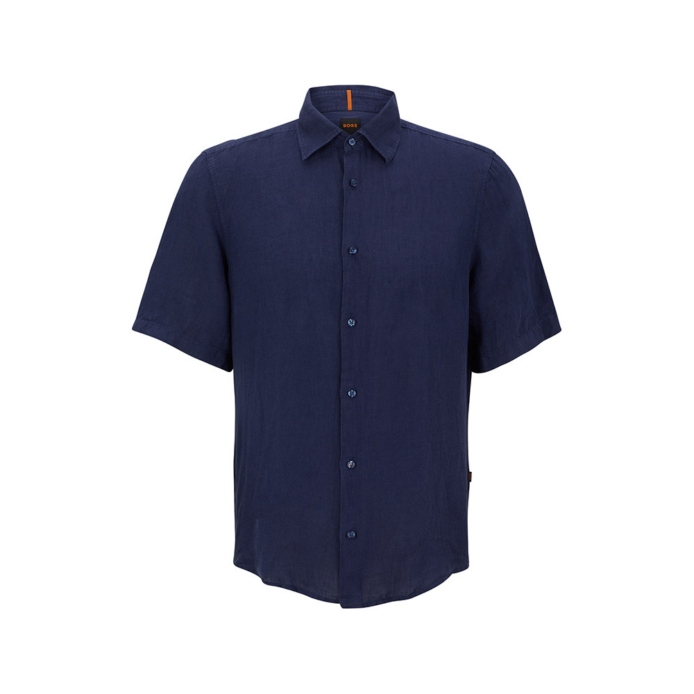 Boss Μπλε Πουκάμισο 100% Linen - 50489345