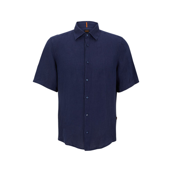 Boss Μπλε Πουκάμισο 100% Linen - 50489345