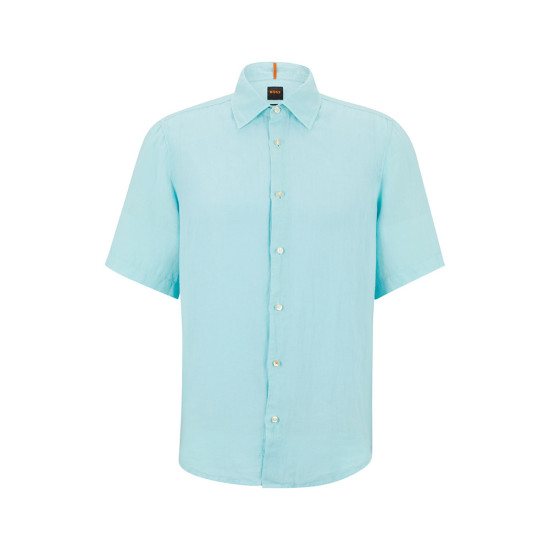 Boss Γαλάζιο Πουκάμισο 100% Linen - 50489345