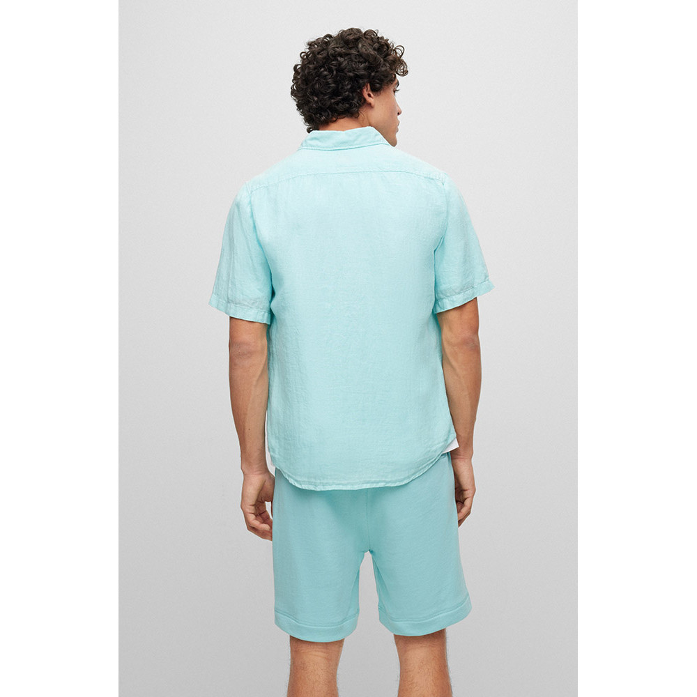 Boss Γαλάζιο Πουκάμισο 100% Linen - 50489345
