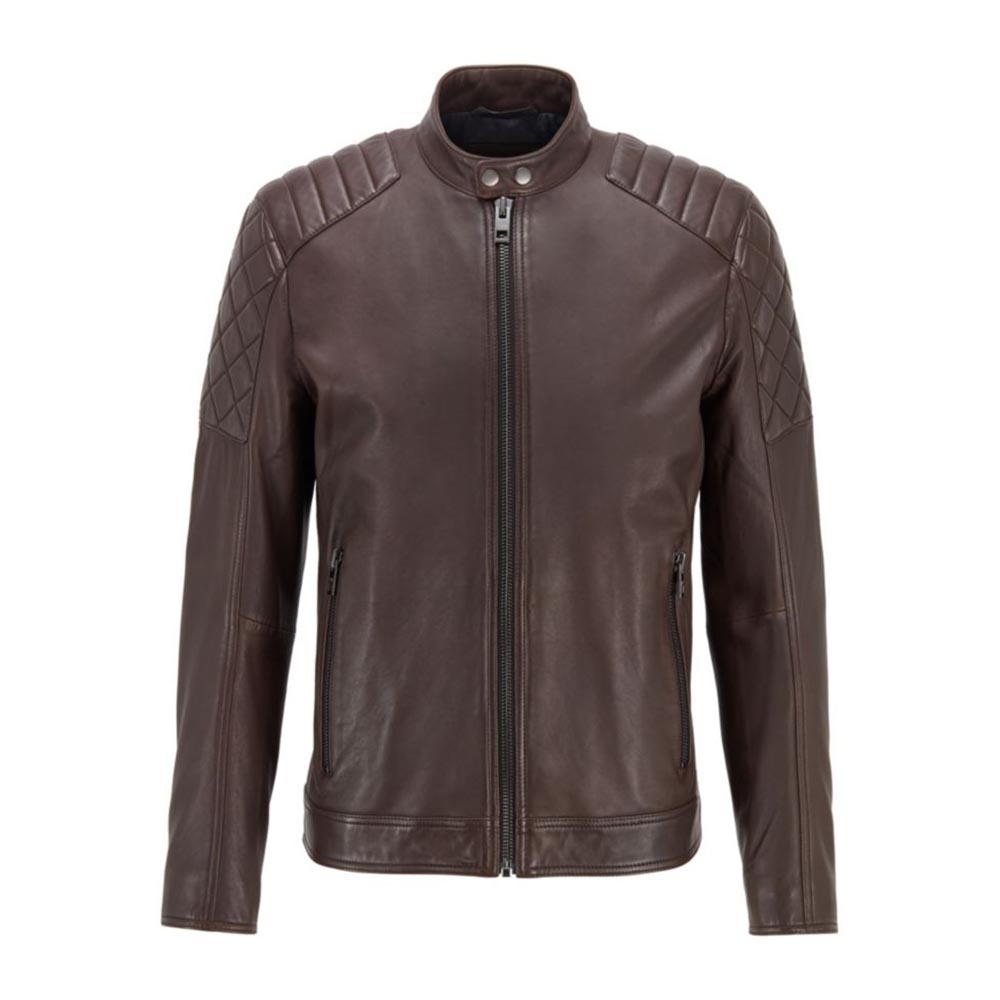 BOSS Καφέ Δερμάτινο τύπου Racer - 50436214 