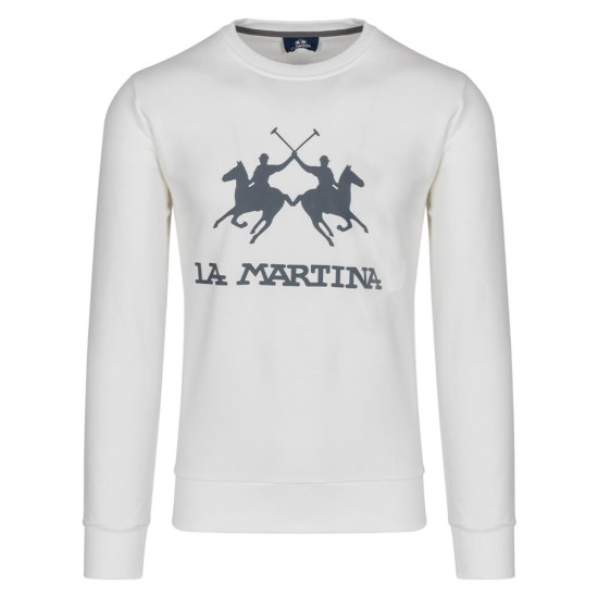 LA MARTINA Λευκό Φούτερ C Neck - 3LMCCMF01