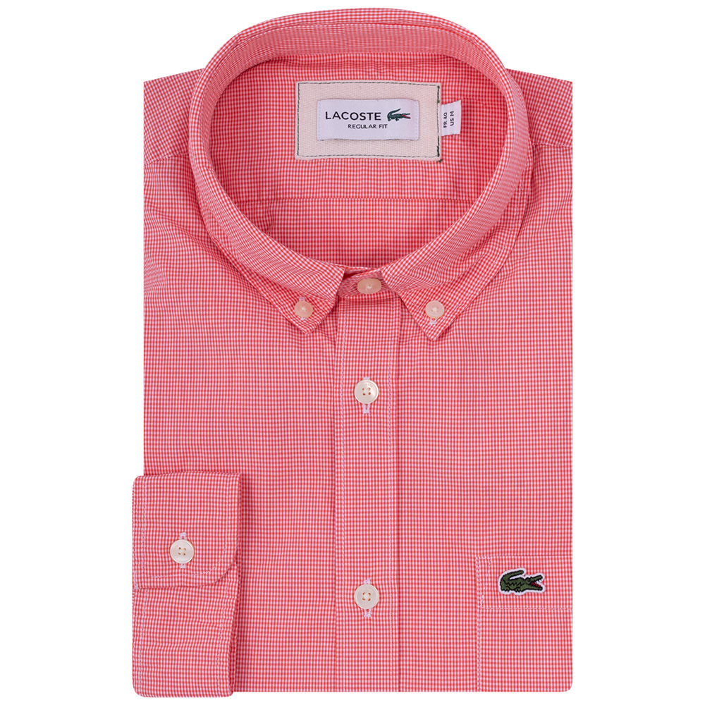LACOSTE Κόκκινο Καρό Πουκάμισο Button Down - 3CH2564