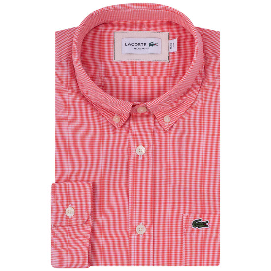 LACOSTE Κόκκινο Καρό Πουκάμισο Button Down - 3CH2564