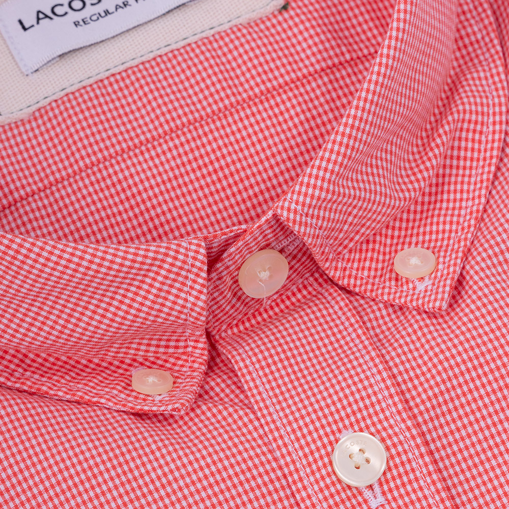 LACOSTE Κόκκινο Καρό Πουκάμισο Button Down - 3CH2564