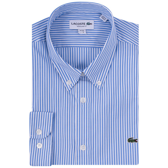 Lacoste Μπλε Ριγέ Πουκάμισο Button Down - 3CH2936