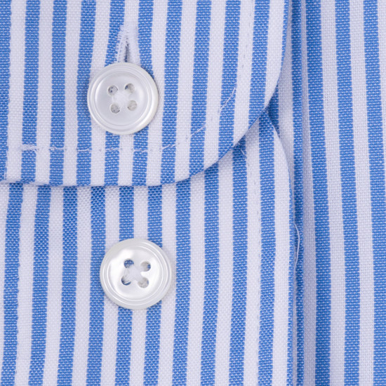 Lacoste Μπλε Ριγέ Πουκάμισο Button Down - 3CH2936