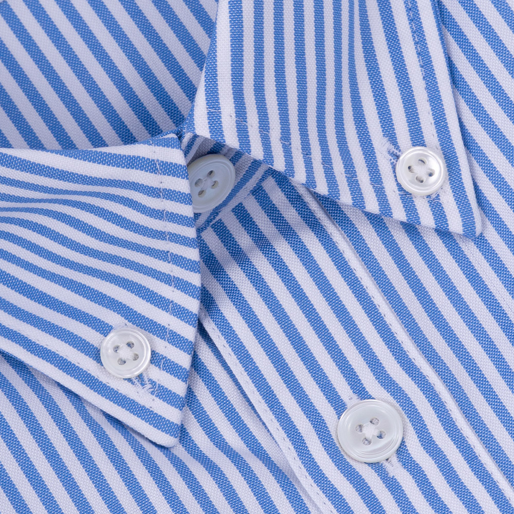 Lacoste Μπλε Ριγέ Πουκάμισο Button Down - 3CH2936