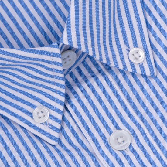 Lacoste Μπλε Ριγέ Πουκάμισο Button Down - 3CH2936