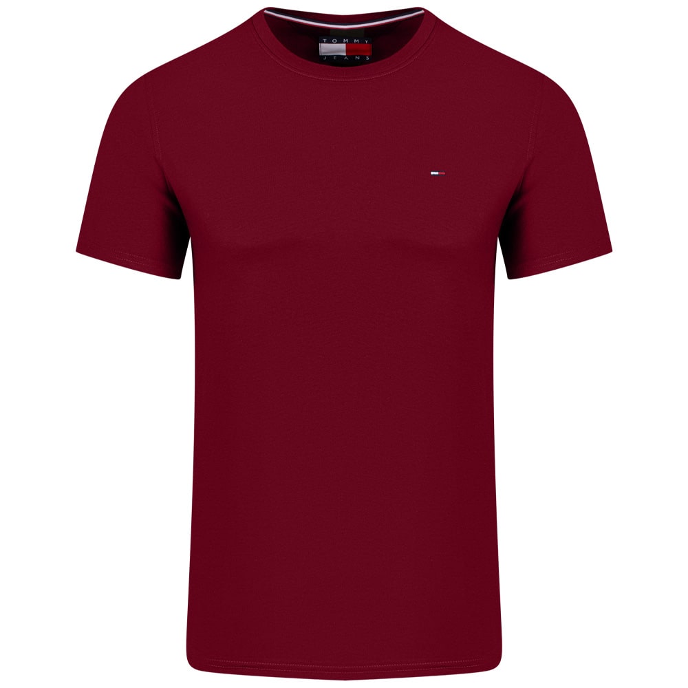TOMMY JEANS Μπορντό T-shirt C Neck - DM0DM04411