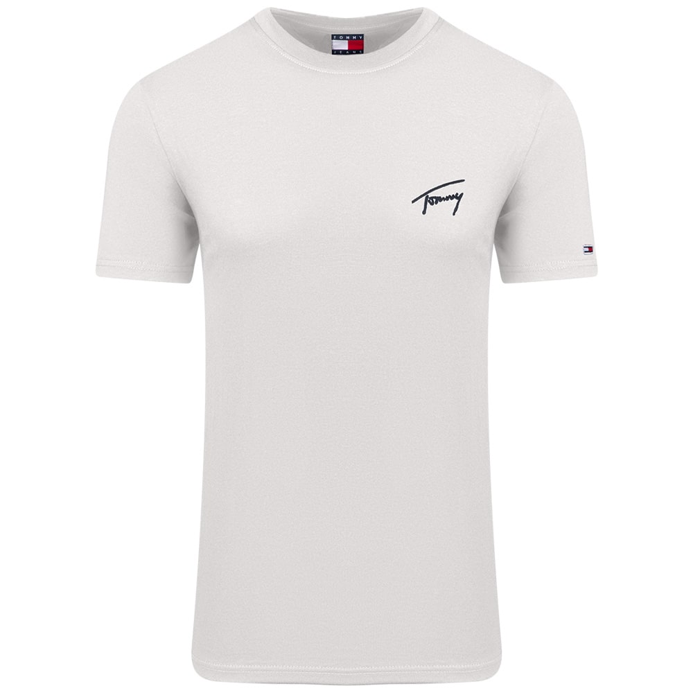 Tommy Jeans Εκρού T-shirt C Neck - DM0DM21140