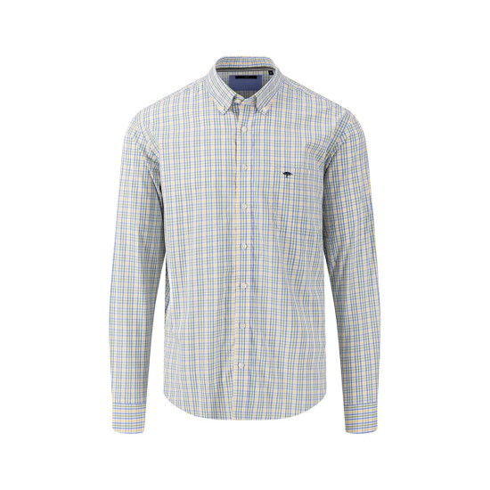 Fynch-Hatton Μπλε/Κίτρινο Καρό Πουκάμισο Button Down - 1413  5030
